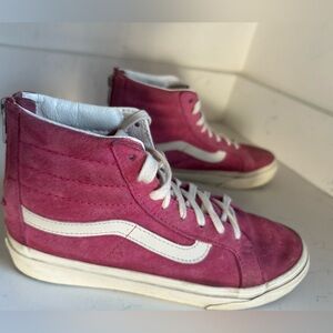 Vans Sk8 Hi 721454 Pink Suede‎ Lace Up Solid Sneakers Shoes Women's Size 6.5